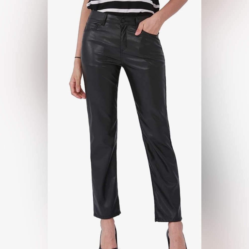 Black Faux Leather Pants- 28 inches
New with tags